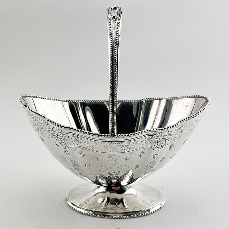 Elegant Victorian Silver Plated Swing Handle Sugar Basket (c.1890)