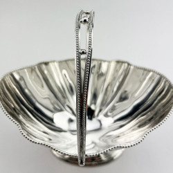 Elegant Victorian Silver Plated Swing Handle Sugar Basket