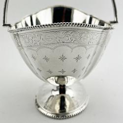 Elegant Victorian Silver Plated Swing Handle Sugar Basket