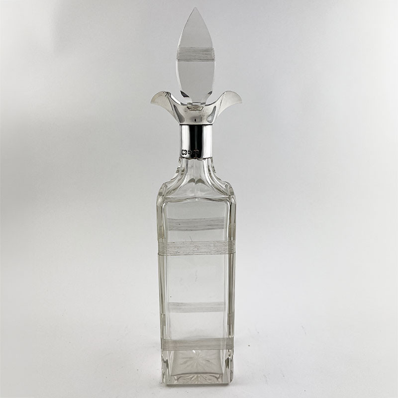 Edwardian Silver Neck Decanter with Matching Stopper (1906)