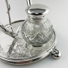 Unusual Equestrian Victorian Silver Plated Desk Inkstand