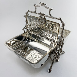 Victorian Fenton Brothers Silver Plated Folding Biscuit Box