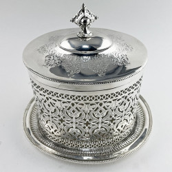 Oval Victorian Silver Plated Biscuit or Trinket Box (c.1890)