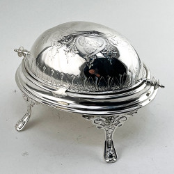 Victorian Silver Plated Revolving Lidded Butter or Preserve Dish