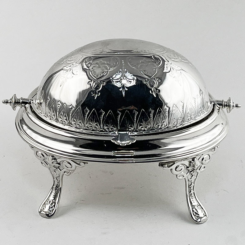 Victorian Silver Plated Revolving Lidded Butter or Preserve Dish (c.1895)