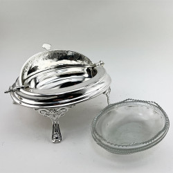 Victorian Silver Plated Revolving Lidded Butter or Preserve Dish