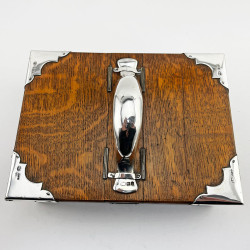 Mappin & Webb Sterling Silver and Oak Cigar or Trinket Box