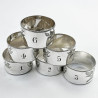 Boxed Set of Six Aesthetic Movement Engraved Silver Plated Napkin Rings