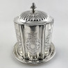 Shaped Circular Victorian Silver Plated Biscuit or Trinket Box (c.1895)