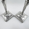 Elegant Pair of Edwardian 29.2cm (11.5") Sterling Silver Candlesticks