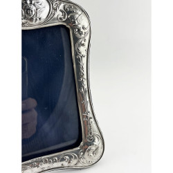 Victorian Sterling Silver Photo Frame Embossed with Reynolds Angels