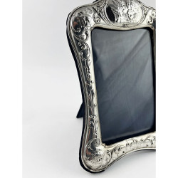 Victorian Sterling Silver Photo Frame Embossed with Reynolds Angels