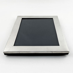 Edwardian Sterling Silver Photo Frame with Black Leather Back