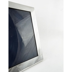 Edwardian Sterling Silver Photo Frame with Black Leather Back