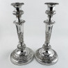 Decorative Pair of Old Sheffield Plate Candlesticks (c.1935)