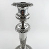 Decorative Pair of Old Sheffield Plate Candlesticks