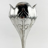 Unusual Pair of Art Nouveau Style Sterling Silver Vases