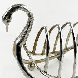 Victorian Novelty Swan Silver Plated Toast Rack