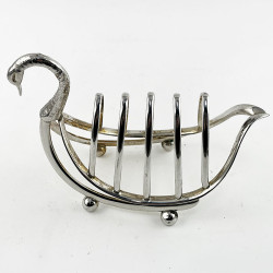 Victorian Novelty Swan Silver Plated Toast Rack