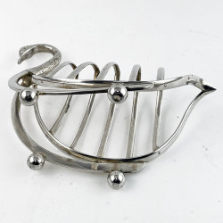 Victorian Novelty Swan Silver Plated Toast Rack