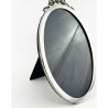 Elegant Oval Sterling Silver Photo Frame with Plain Border
