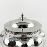 Edwardian Sterling Silver Tea Caddy with Bulbous Oval Fluted Body