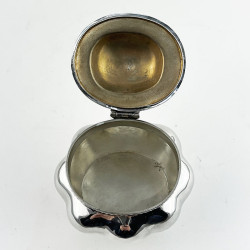 Edwardian Sterling Silver Tea Caddy with Bulbous Oval Fluted Body