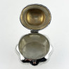 Edwardian Sterling Silver Tea Caddy with Bulbous Oval Fluted Body