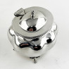 Edwardian Sterling Silver Tea Caddy with Bulbous Oval Fluted Body