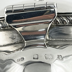 Edwardian Sterling Silver Tea Caddy with Bulbous Oval Fluted Body