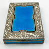 Continental Sterling Silver and Enamel Card or Cheroot Case