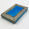Continental Sterling Silver and Enamel Card or Cheroot Case