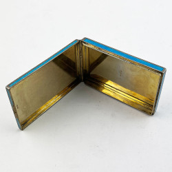 Continental Sterling Silver and Enamel Card or Cheroot Case