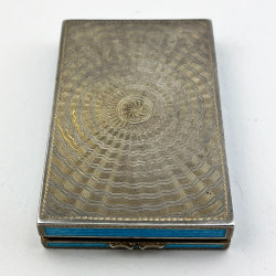 Continental Sterling Silver and Enamel Card or Cheroot Case