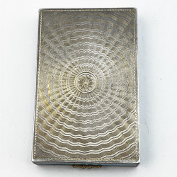 Continental Sterling Silver and Enamel Card or Cheroot Case