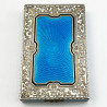 Continental Sterling Silver and Enamel Card or Cheroot Case