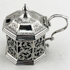 Octagonal Victorian Sterling Silver Mustard Pot (1854)