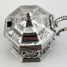 Octagonal Victorian Sterling Silver Mustard Pot