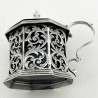 Octagonal Victorian Sterling Silver Mustard Pot