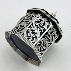 Octagonal Victorian Sterling Silver Mustard Pot