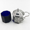 Octagonal Victorian Sterling Silver Mustard Pot