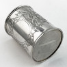 Floral Engraved Victorian Sterling Silver Christening Mug