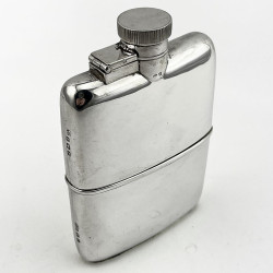 Good Quality Sterling Silver Hip Flask (1939)