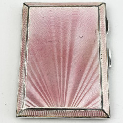 Pink Enamel Sterling Silver Card or Cheroot Case (1936)