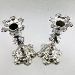 Impressive Pair of Late George II Candlesticks by John Cafe