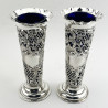Pair of Decorative Late Victorian Sterling Silver Vases (1900)