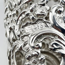 Pair of Decorative Late Victorian Sterling Silver Vases