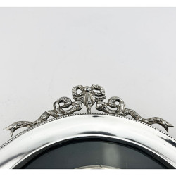 Pretty Edwardian Round Sterling Silver Photo Frame