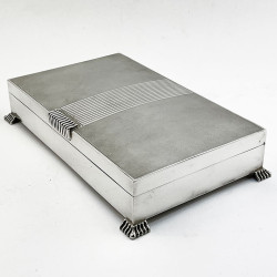 Large Sterling Silver Art Deco Style Cigar or Trinket Box