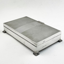 Large Sterling Silver Art Deco Style Cigar or Trinket Box